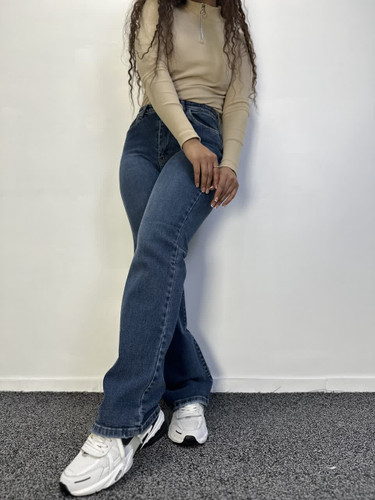 شلوار جین راسته آبی