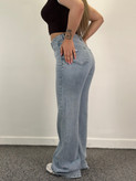 شلوار جین زنانه مدل سوپربگ زانو کات قد ۱۱۴ کد ۴۸۵۱